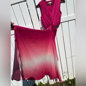 Maje Resia Pink Ombré Maxi Cut Out Dress